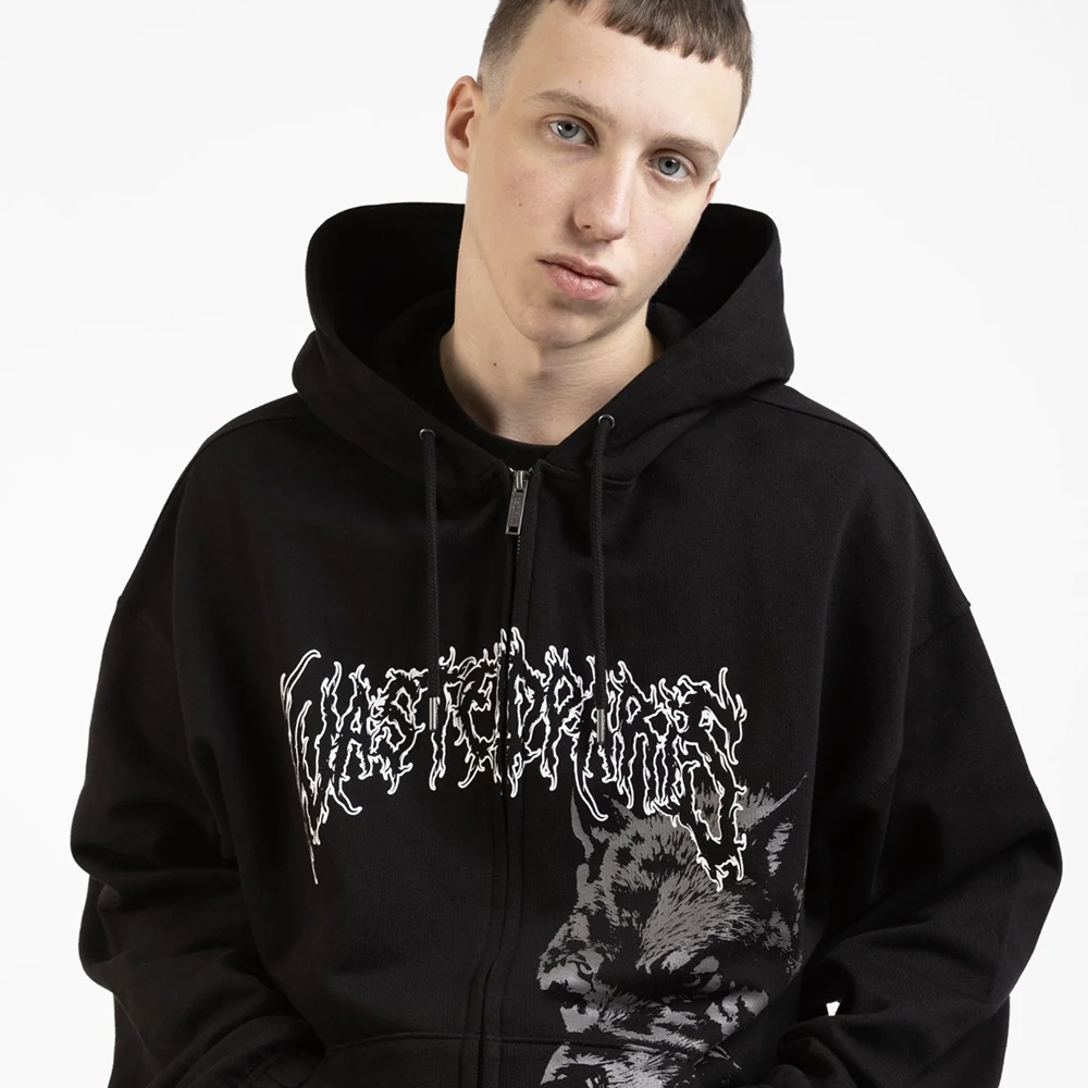 WASTED PARIS - VARG BOXY ZIP HOODIE BLACK