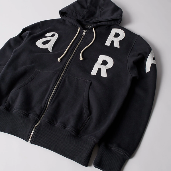 PARRA - WORLD SALAD ZIP HOODED SWEAT DARK NAVY