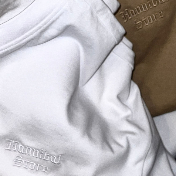 HANNIBAL STORE - EMBROIDERY GOTHIC LOGO BOXY FIT T-SHIRT BLACK