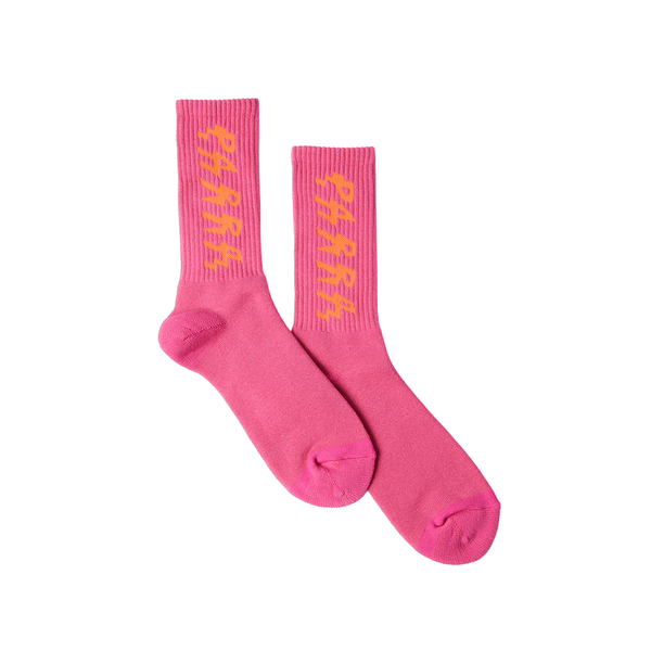 PARRA - SPIKED LOGO CREW SOCKS PINK