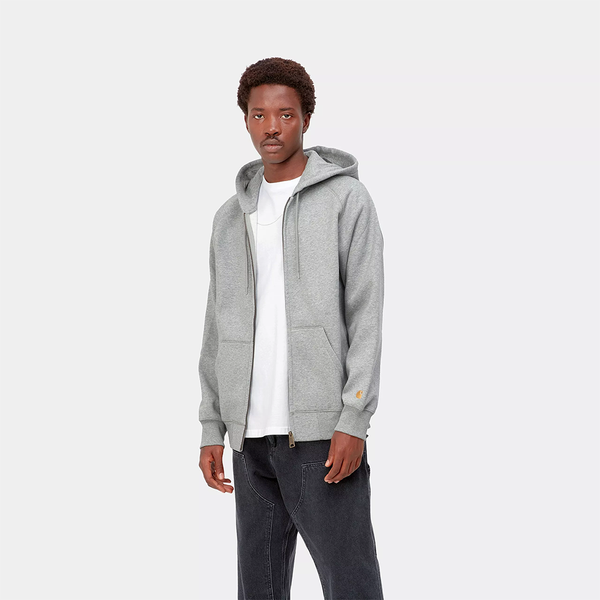 CARHARTT WIP - HOODED CHASE JACKET GREY HEATHER/GOLD