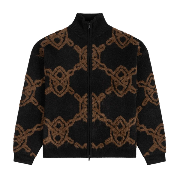 DAILY PAPER - BLACK SHIELD KNIT ZIP UP