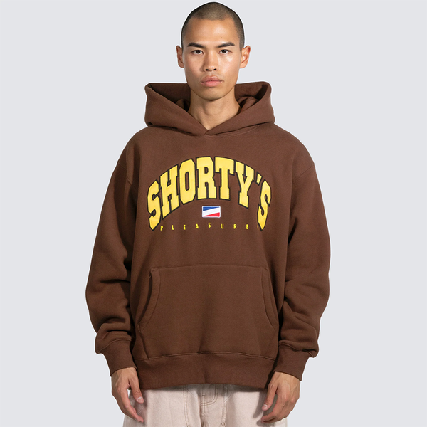 PLEASURES - SHORTYS HOODIE BROWN