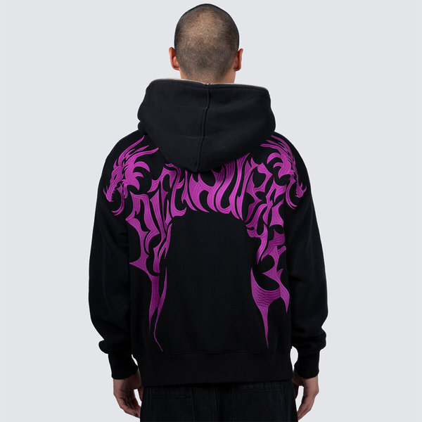 PLEASURES - DRAGON ZIP HOODIE BLACK