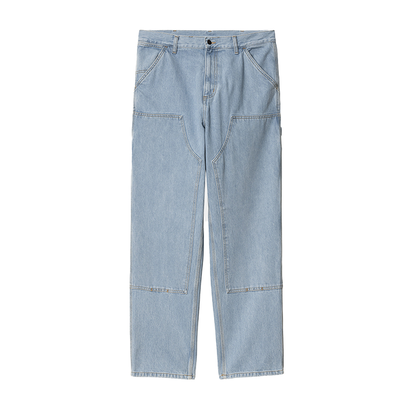 CARHARTT WIP - DOUBLE KNEE PANT BLUE HEAVY STONE BLEACHED