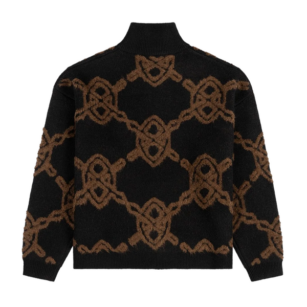 DAILY PAPER - BLACK SHIELD KNIT ZIP UP