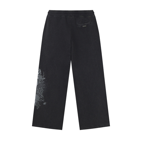 ED HARDY - GOTHIC FLAMING DRAGON JOGGERS BLACK