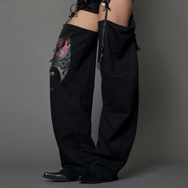 NAMILIA - LINGERIE SWEATPANTS CHAPS BLACK PRINT
