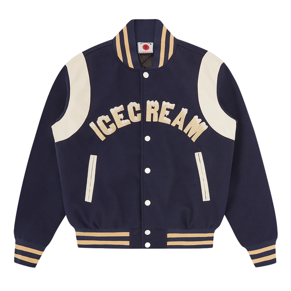 ICECREAM - DRIPPY VARSITY JACKET NAVY