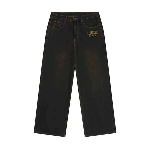 ED HARDY - SLITHERING DRAGON EMBROIDERED XXTRA JEANS SANDY BLACK