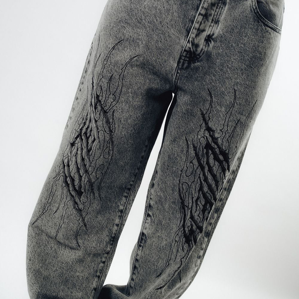 IUTER - TRIBAL BAGGY DENIM PANTS