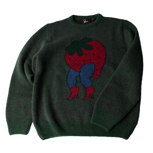PARRA -  STUPID STRAWBERRY KNITTED PULLOVER JUNTER GREEN