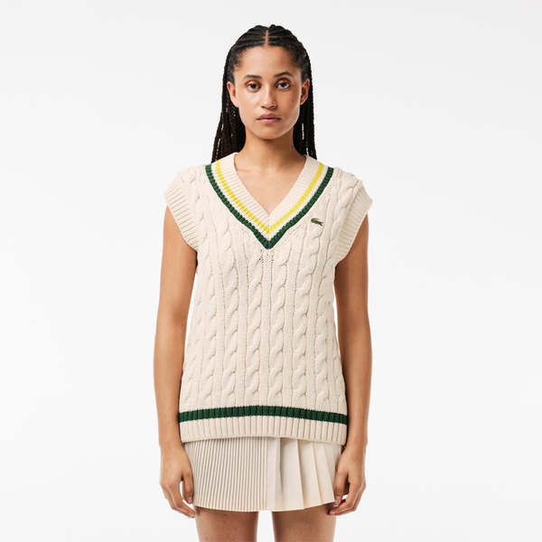 LACOSTE - PULLOVER VEST TENNIS GREEN/YELLOW