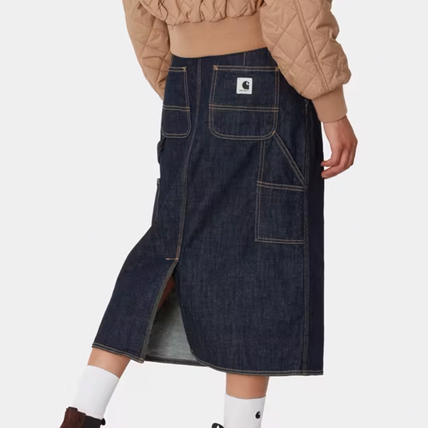 CARHARTT WIP - W' SINGLE KNEE SKIRT BLUE RINSED