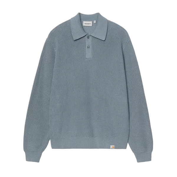 CARHARTT WIP - L/S MILES POLO SHADY BLUE