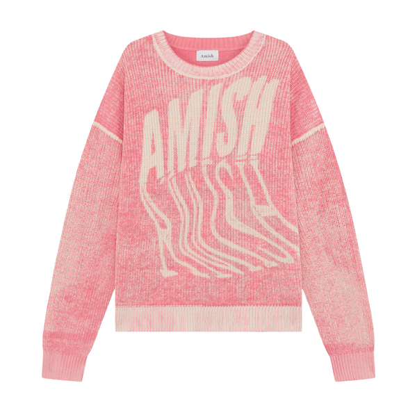 AMISH - CREW COTTON PRINT LOGO BIG BUBBLE