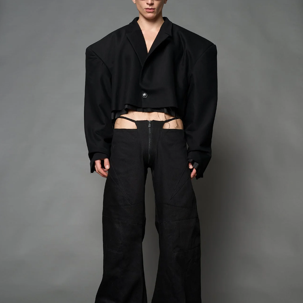 NAMILIA - CROPPED BLAZER BLACK