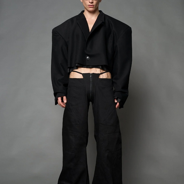 NAMILIA - CROPPED BLAZER BLACK