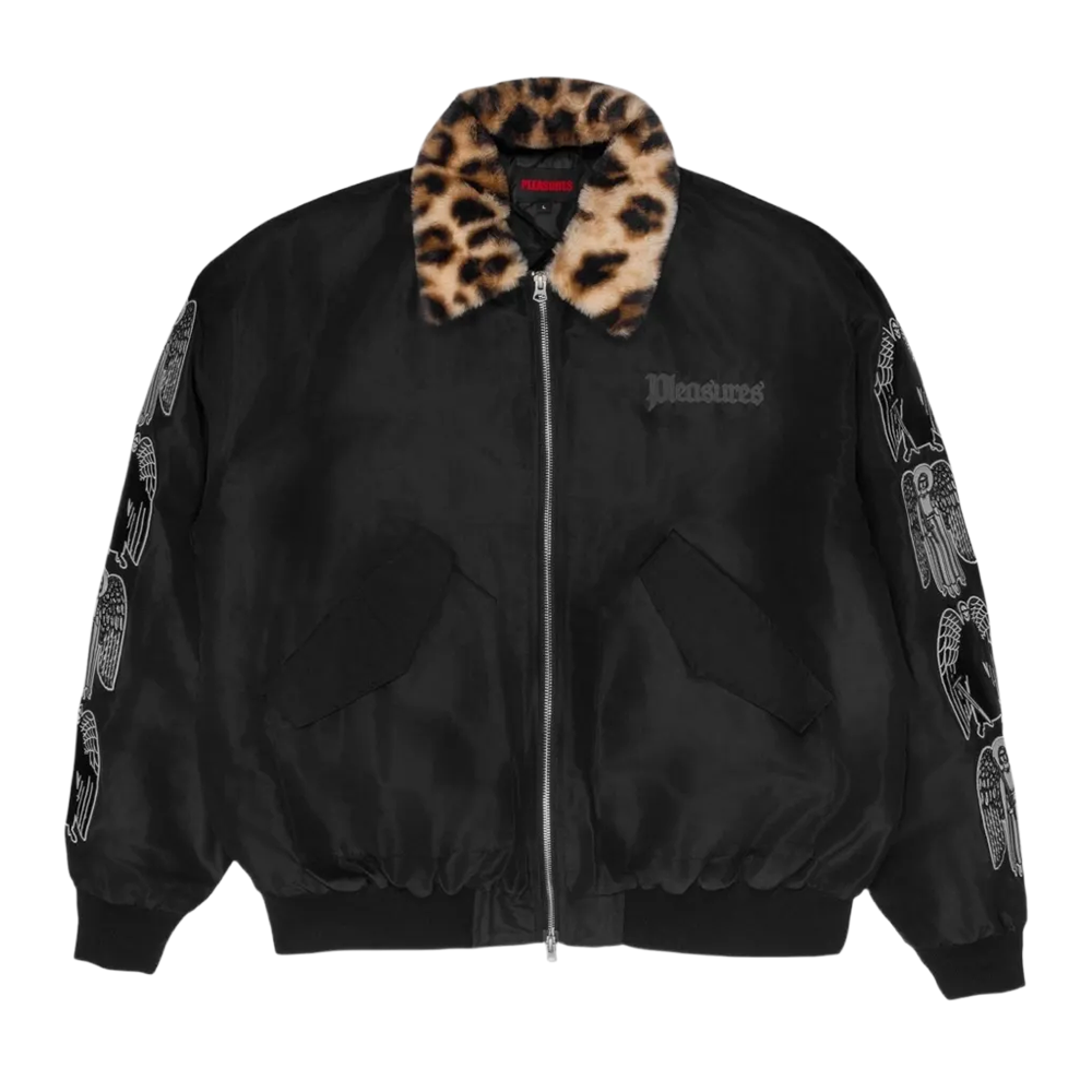 PLEASURES - ANGEL DEMON FLIGHT JACKET BLACK