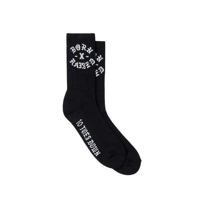 BORN X RAISED - TOES ROCKER SOCKS BLACK