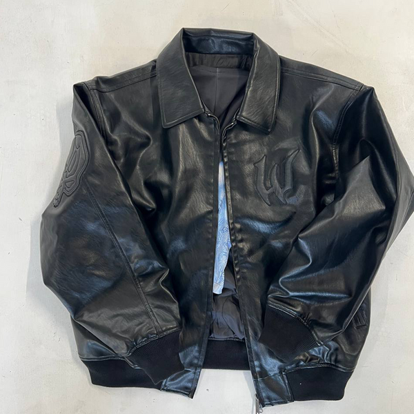 HANNIBAL STORE -  MARIA CAROLINA USED WASTED PARIS VEGAN LEATHER JACKET