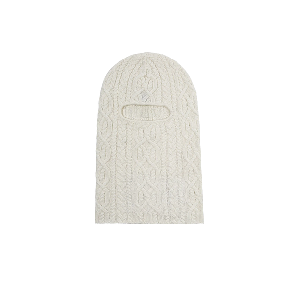 WASTED PARIS - RAIN CABLE KNIT BALACLAVA WHITE