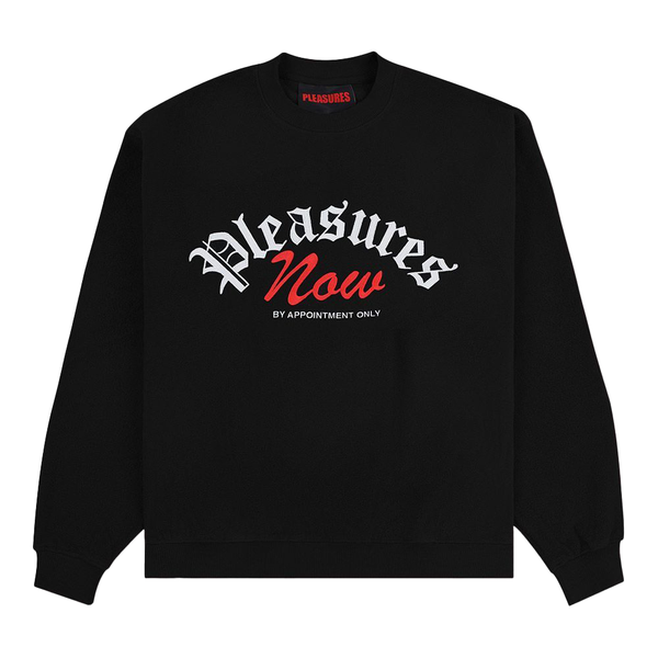 PLEASURES - APPOINTMENT FLEECE CREWNECK BLACK