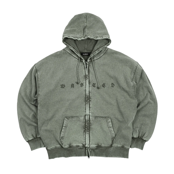 WASTED PARIS - SPLINTER FADED ZIP HOODIE OLIVE