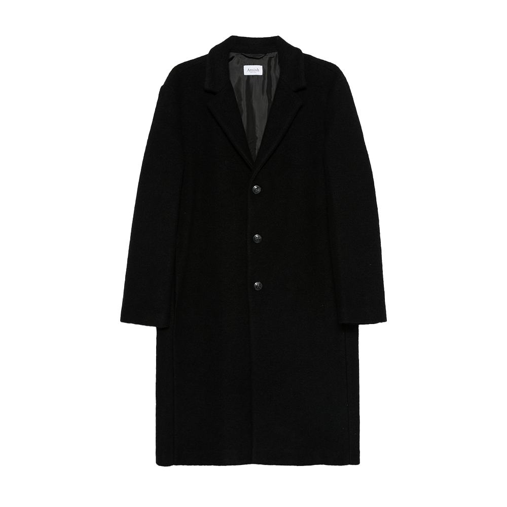 AMISH - COAT OVER BLEND WOOL BLACK