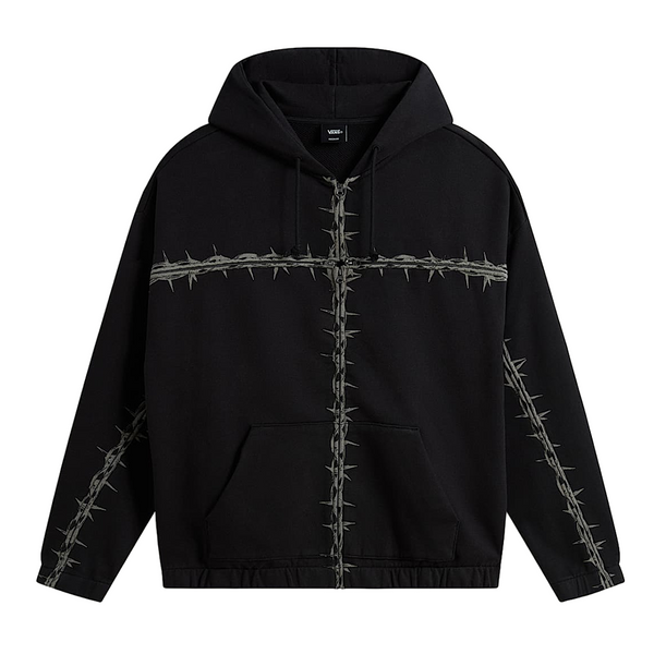 VANS - A.O.D. T ZIPPED HOODIE BLACK