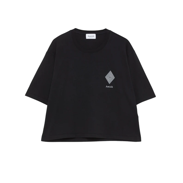 AMISH -  T-SHIRT LOGO CROP W' BLACK