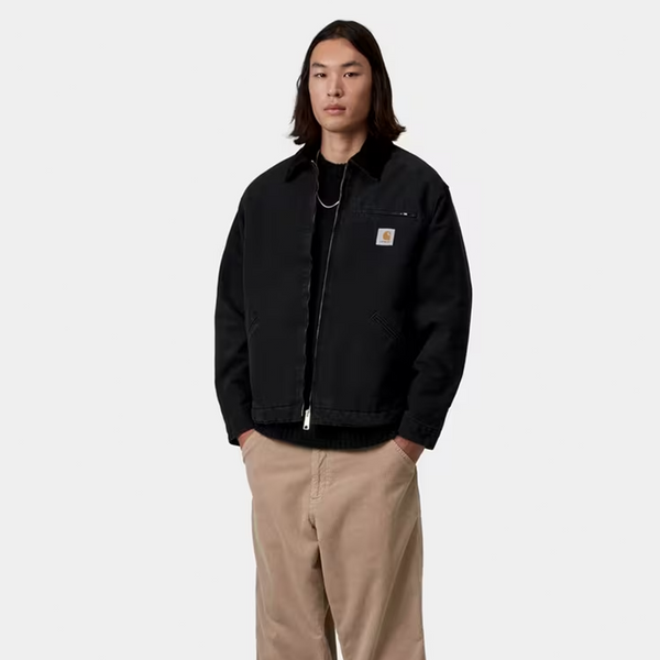 CARHARTT WIP - OG DETROIT JACKET BLACK/BLACK STONE CANVAS
