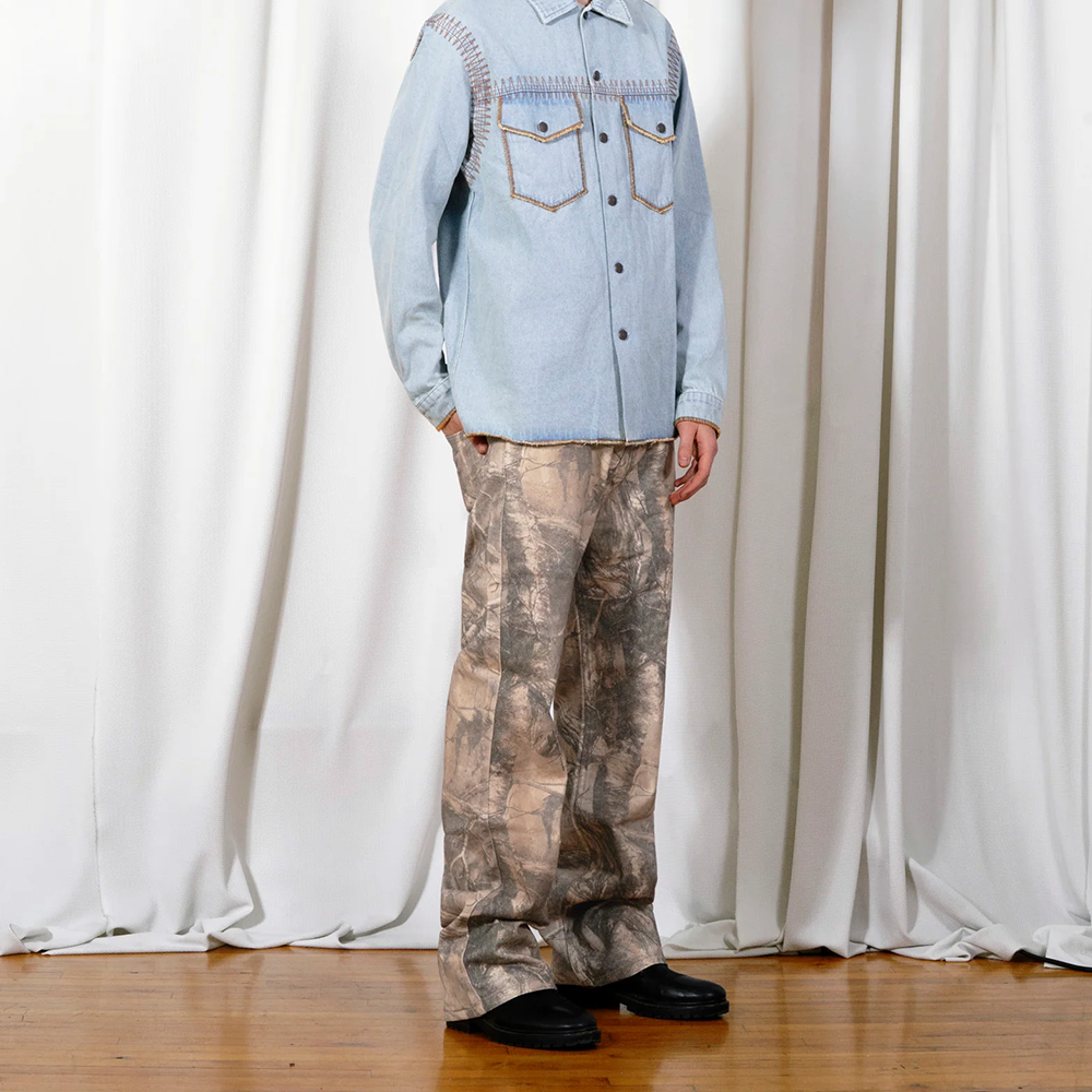 PLEASURES - HENDRIX FLARE JEANS BROWN TREE