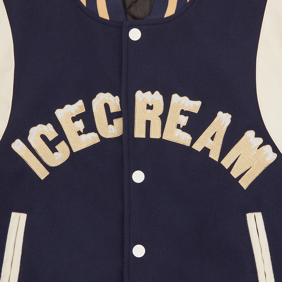 ICECREAM - DRIPPY VARSITY JACKET NAVY