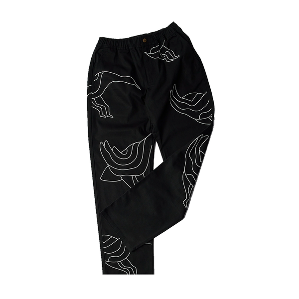 PARRA -  STITCHED UP DUCK PANTS BLACK