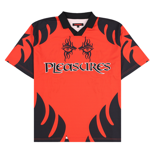 PLEASURES - AFTERLIFE SOCCER JERSEY RED