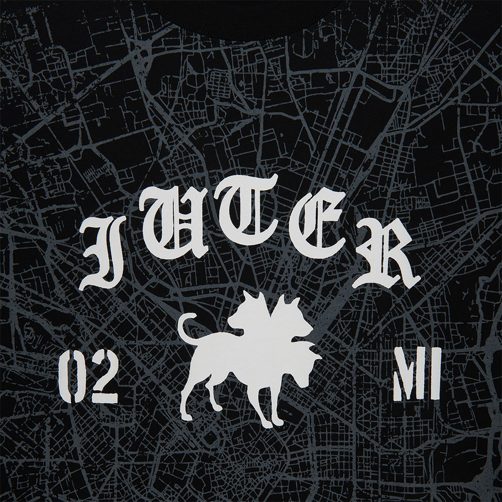 IUTER X CLUB DOGO - MILANO MAP LOGO TEE BLACK