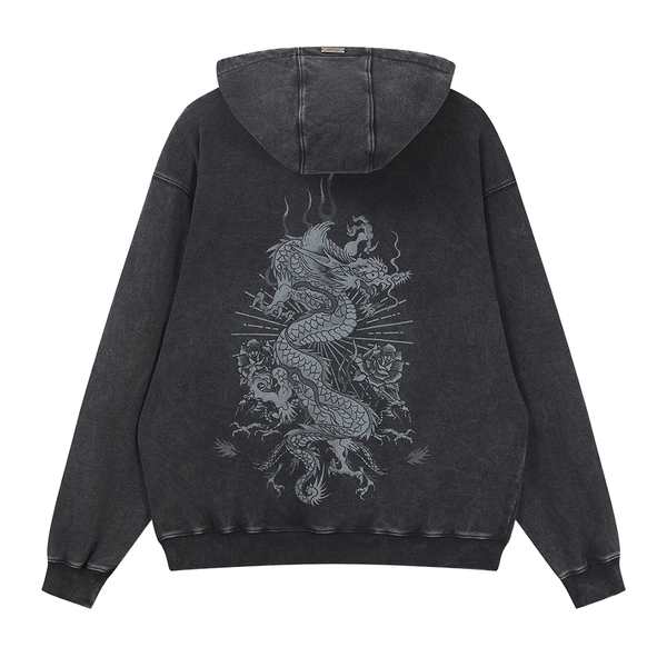 ED HARDY - GOTHIC FLAMING DRAGON HOODIE BLACK