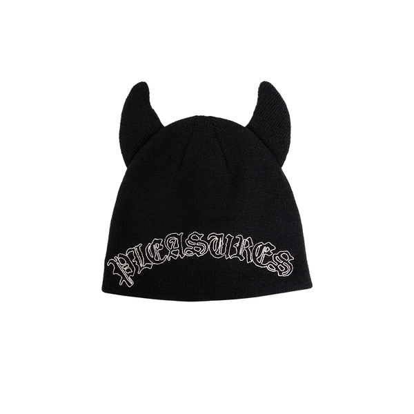 PLEASURES - HORNS SKULLY BEANIE BLACK