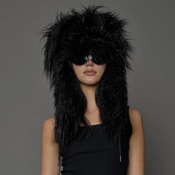 NAMILIA - VIP FAUX FUR HAT BLACK