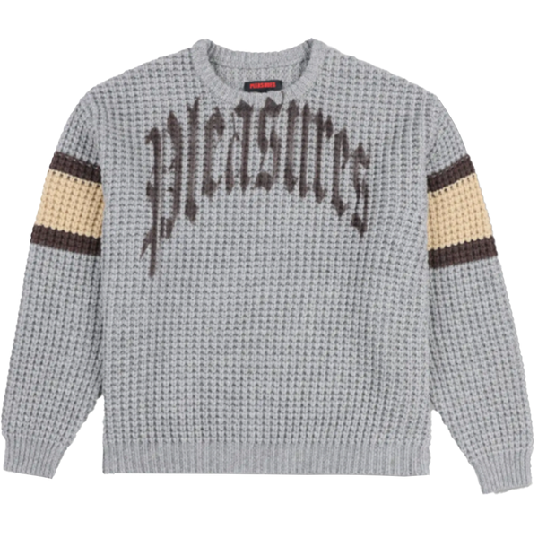 PLEASURES - TWITCH CHUNKY BLEND SWEATER HEATHER GREY