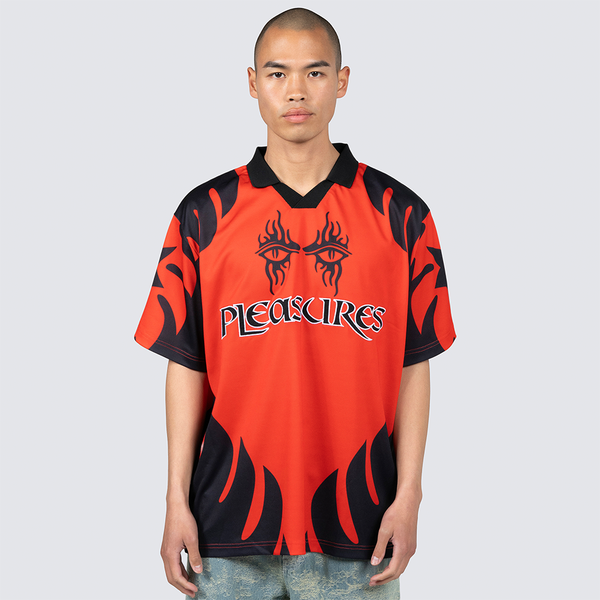 PLEASURES - AFTERLIFE SOCCER JERSEY RED