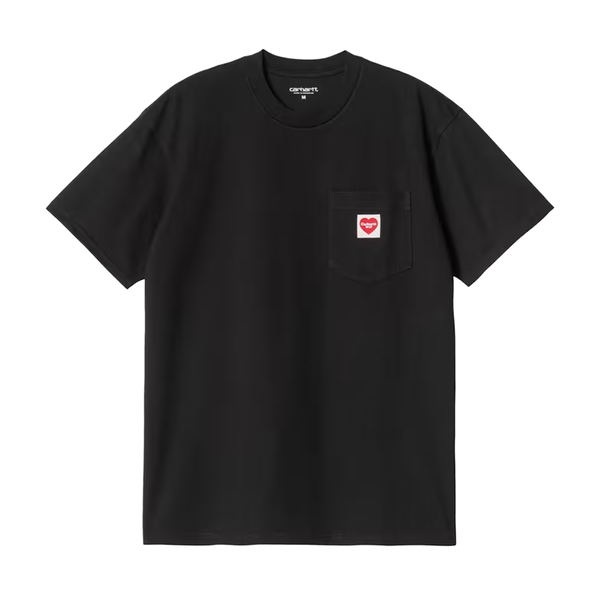 CARHARTT WIP - S/S POCKET HEART T-SHIRT BLACK/RED