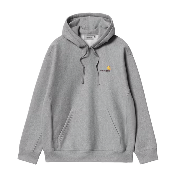 CARHARTT WIP - HOODED AMERICAN SCRIPT SWEATSHIRT GREY HEATHER