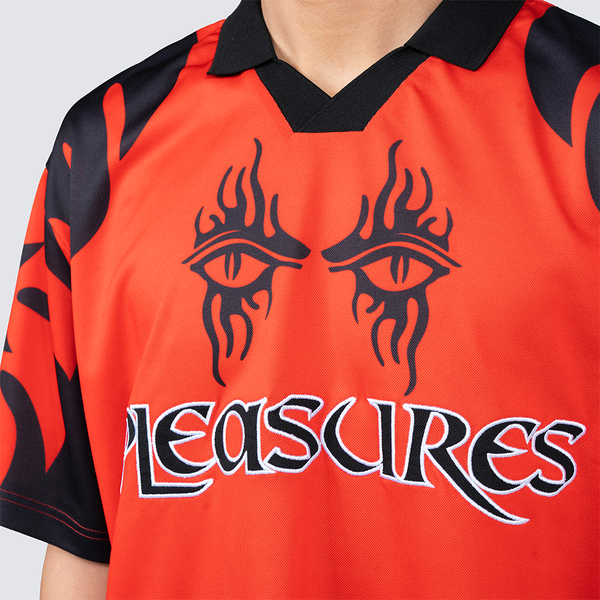 PLEASURES - AFTERLIFE SOCCER JERSEY RED