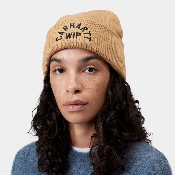CARHARTT WIP - ARCH SCRIPT BEANIE DUSTY H/BLACK