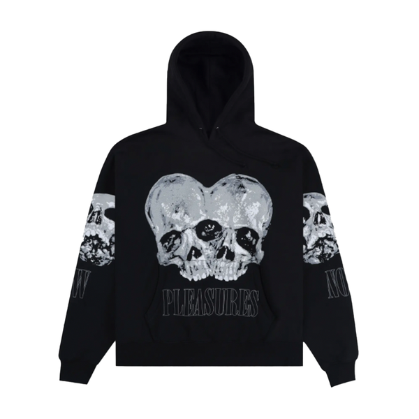 PLEASURES - DOUBLE SKULL HOODIE BLACK