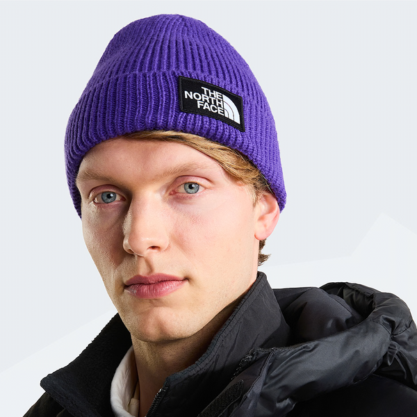 THE NORTH FACE -  TNF LOGO BOX CUFFED BEANIE PEAK PURPLE