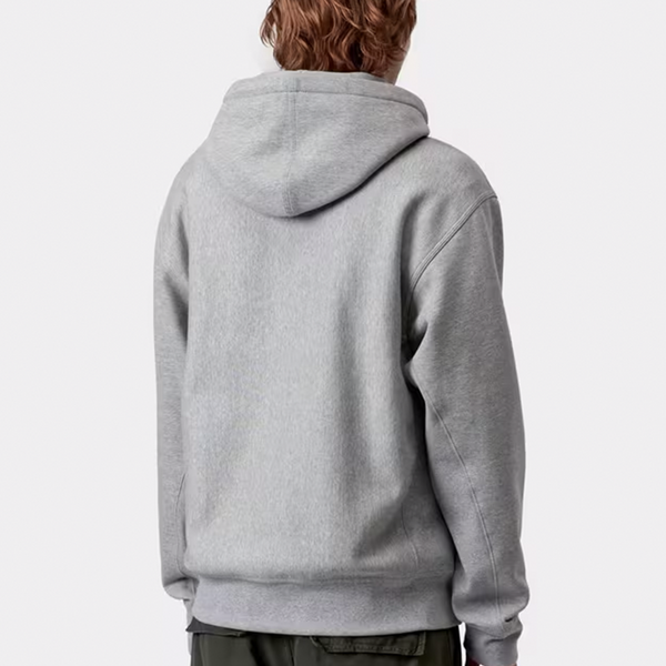 CARHARTT WIP - HOODED AMERICAN SCRIPT SWEATSHIRT GREY HEATHER