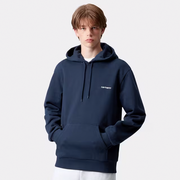 CARHARTT WIP - HOODED SCRIPT EMBROIDERY SWEAT JUPITER/WHITE